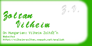 zoltan vilheim business card